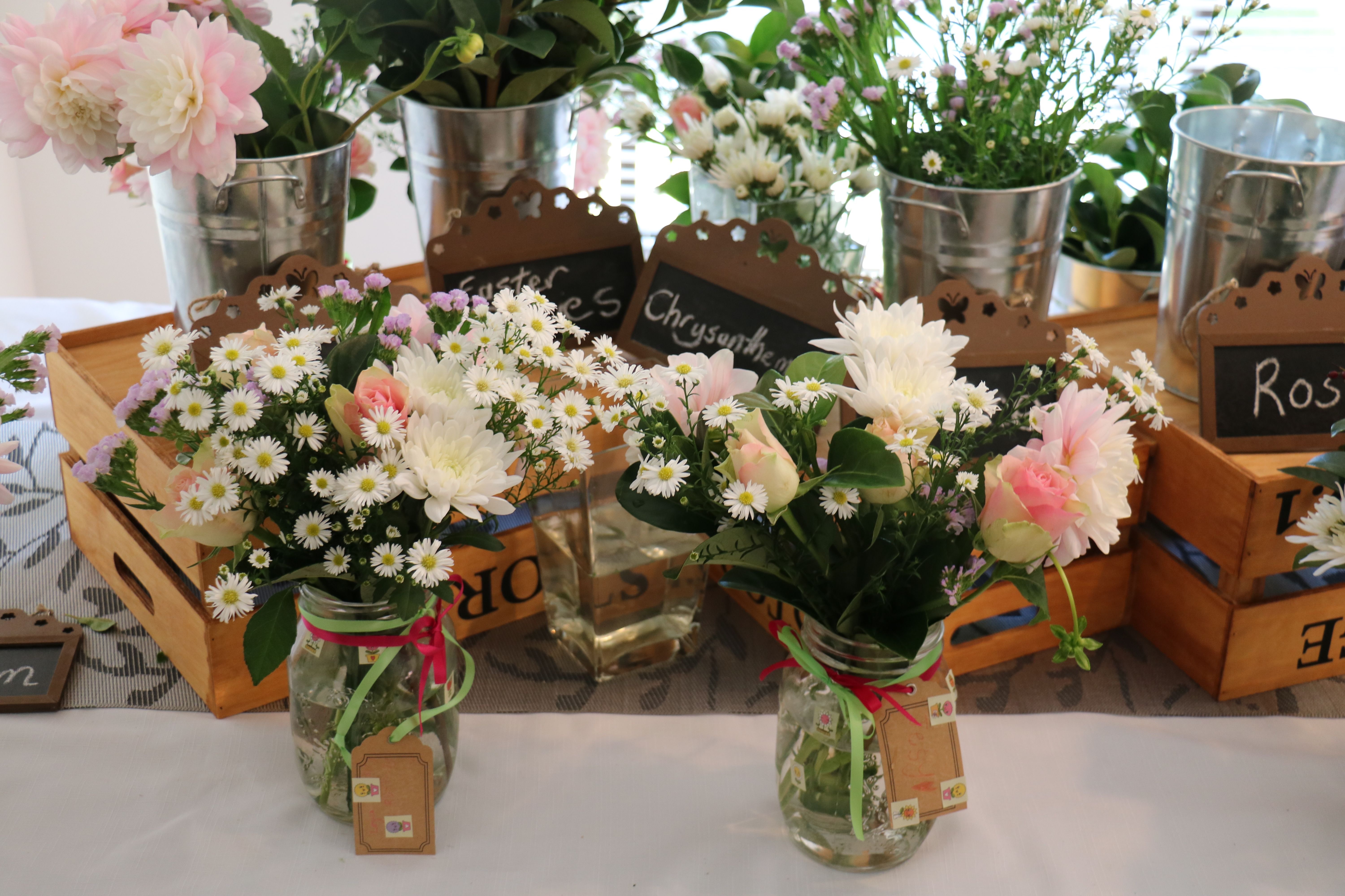 Kids party flower arrangement by Graceful Blooms Mortdale events florist